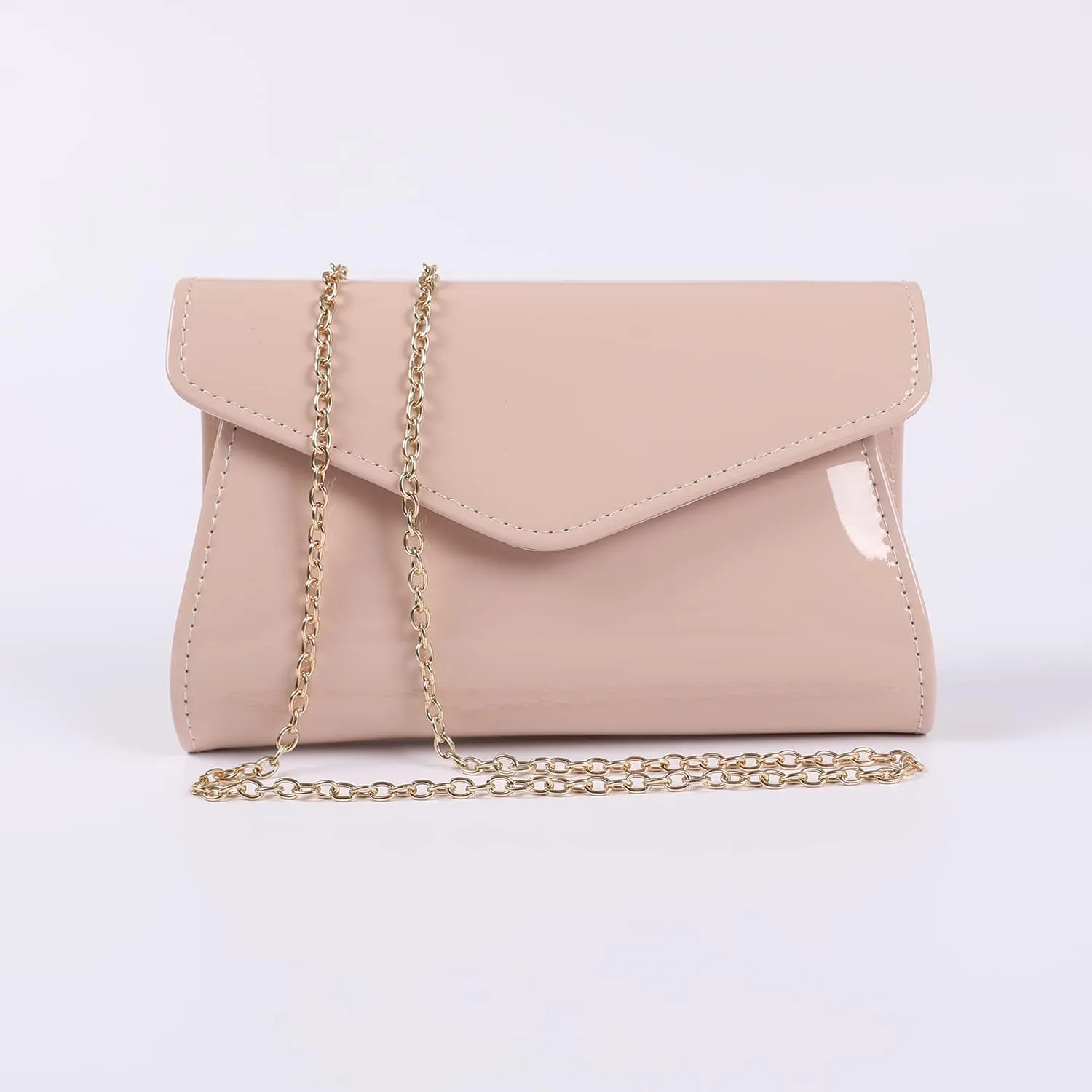 Fashion Glossy Envelope Faux Patent Leather Clutch Evening Bags for Women Wedding Formal Prom Handbag