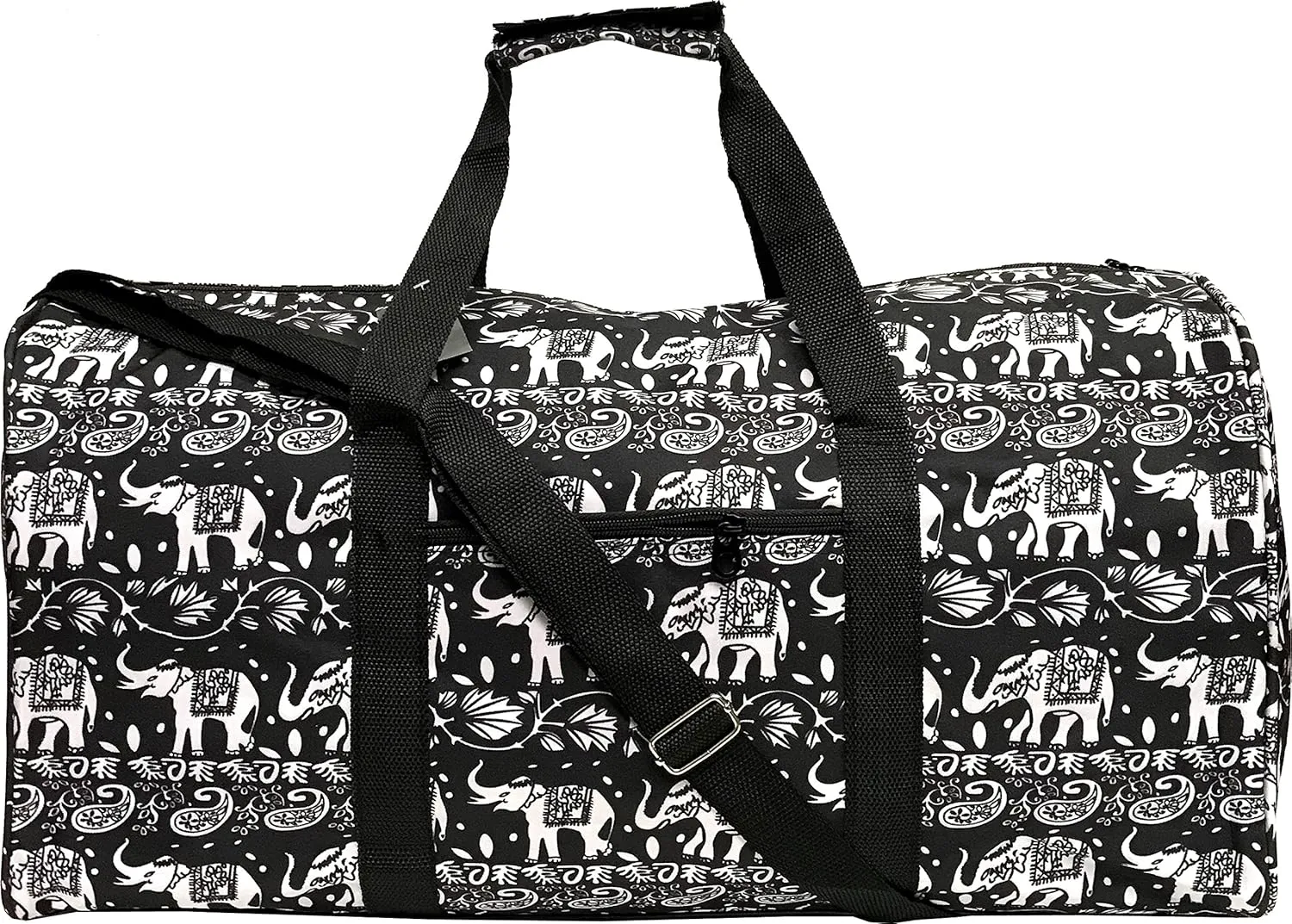 Fashion Travel Cheer Gym Duffle Bag 21" (Elephant B/W)