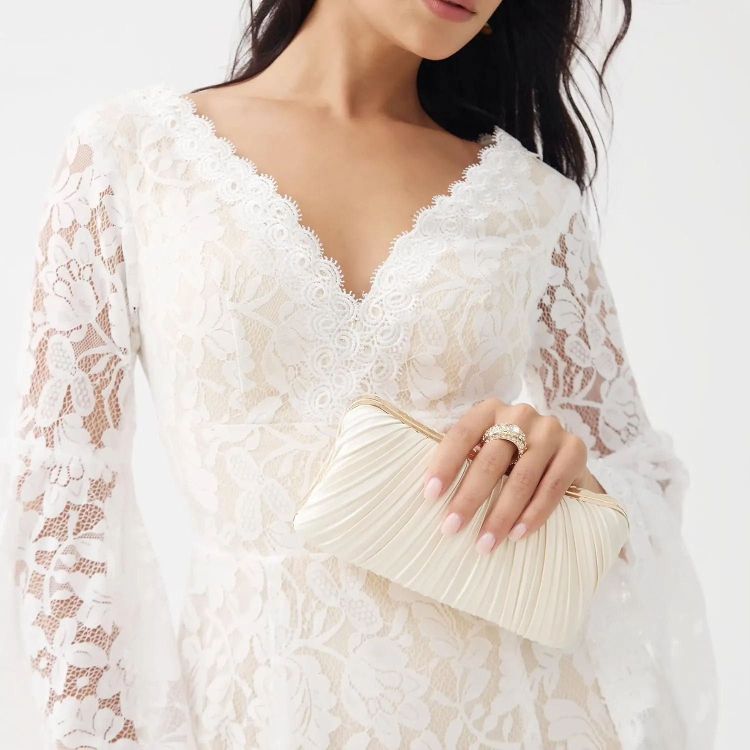 Fashion Women's Evening Bags, Artificial Silk Luxury Handbags with Chain Stylish Purses for Wedding Party