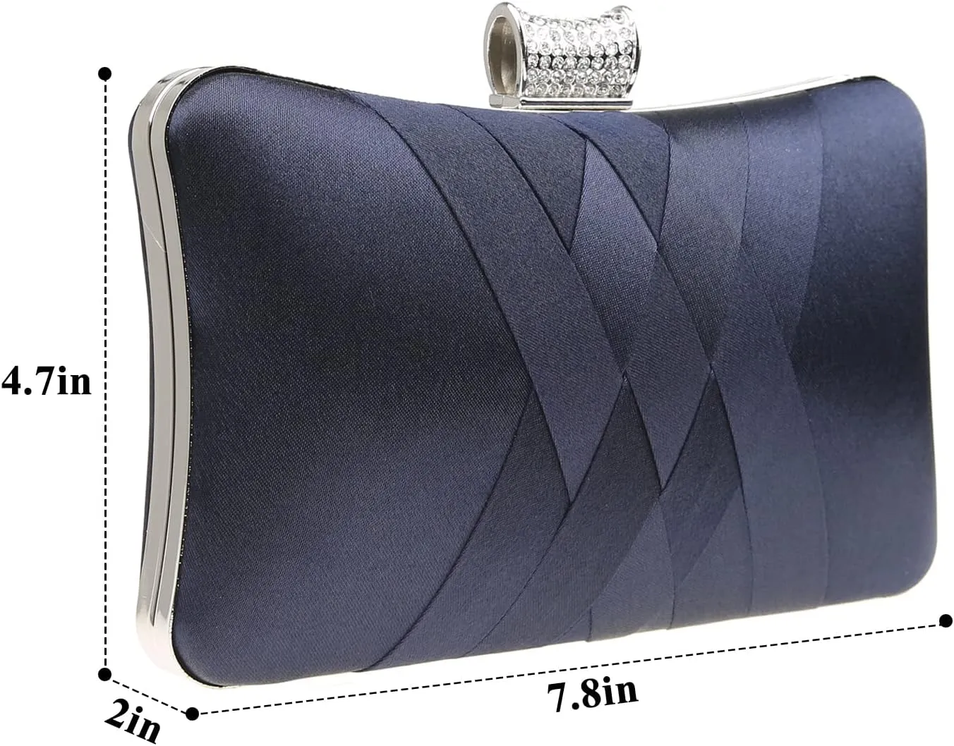 Fashion Womens Jane Satin Diamante Clutch Rhinestone Evening Bridal Prom Party Handbag Crossbody Purse Chain Bag