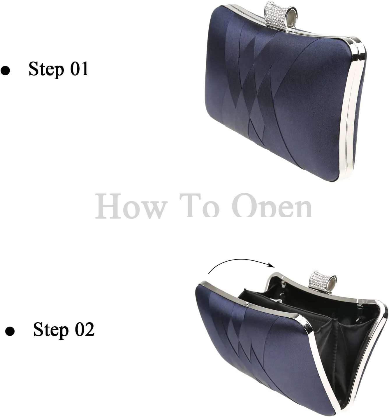 Fashion Womens Jane Satin Diamante Clutch Rhinestone Evening Bridal Prom Party Handbag Crossbody Purse Chain Bag