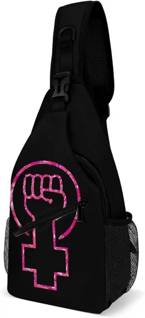 Feminist Fist Power Fashion Sling Bag Shoulder Chest Crossbody Bags for Women Men Backpack Daypack Travel Hiking