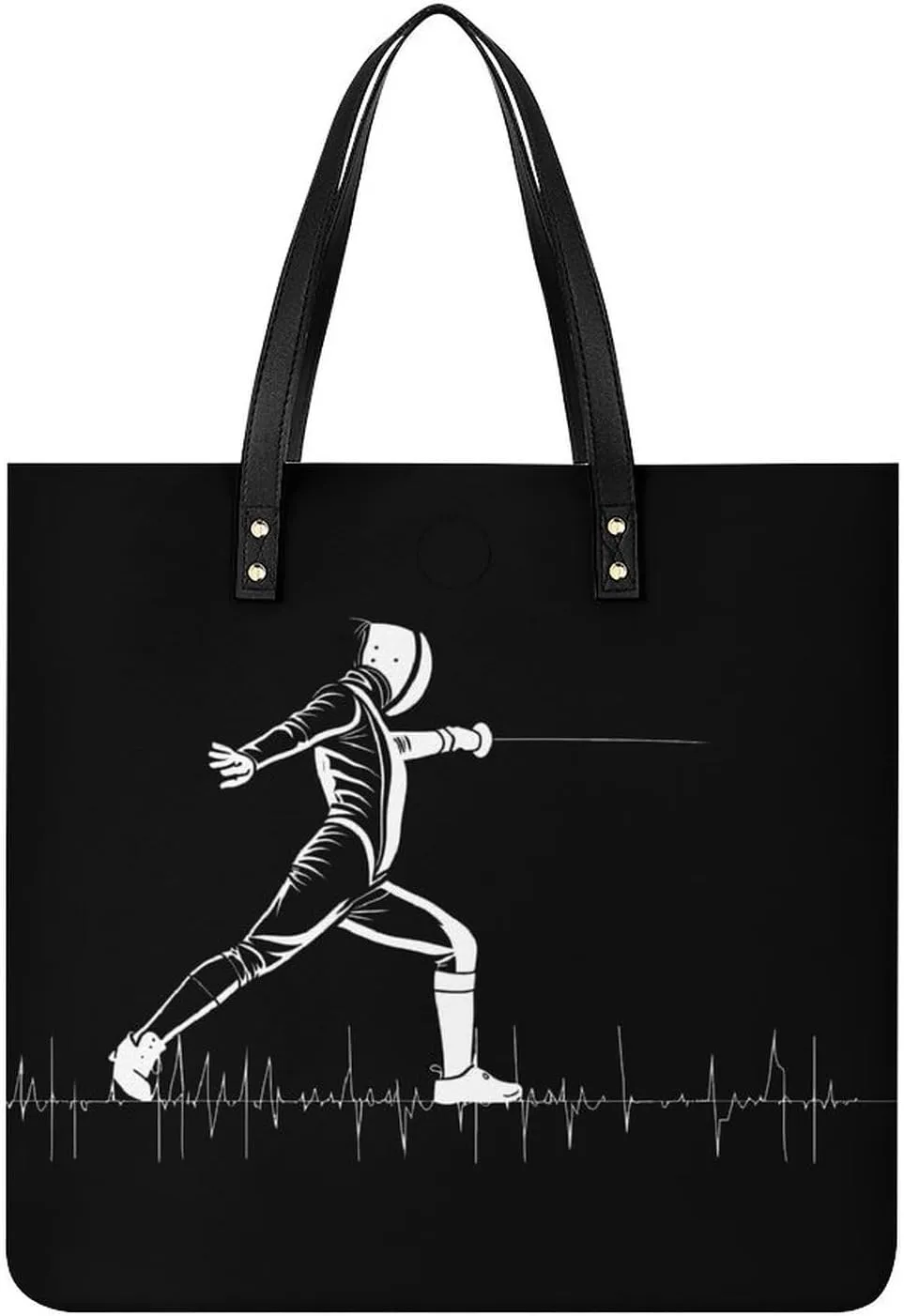 Fencing Heartbeat Fence Sport Top Handle Satchel Handbags PU Leather Tote Bags Shoulder Bags for Women