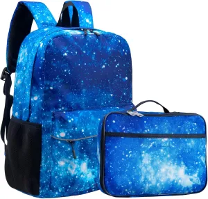 Fenrici Kids' Backpack with Lunch Box Set for Boys and Girls, School Bag with Laptop Compartment and Insulated Lunch Bag