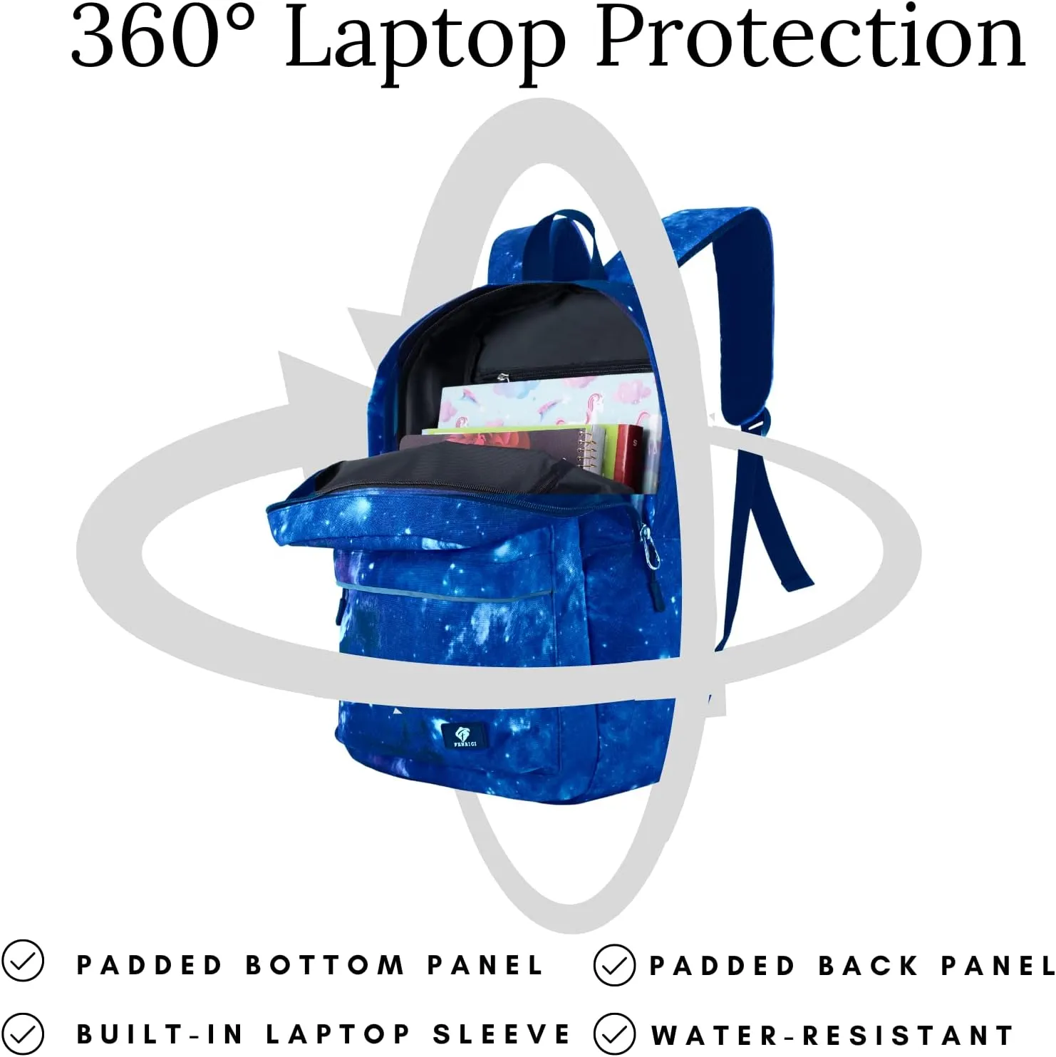 Fenrici Kids' Backpack with Lunch Box Set for Boys and Girls, School Bag with Laptop Compartment and Insulated Lunch Bag