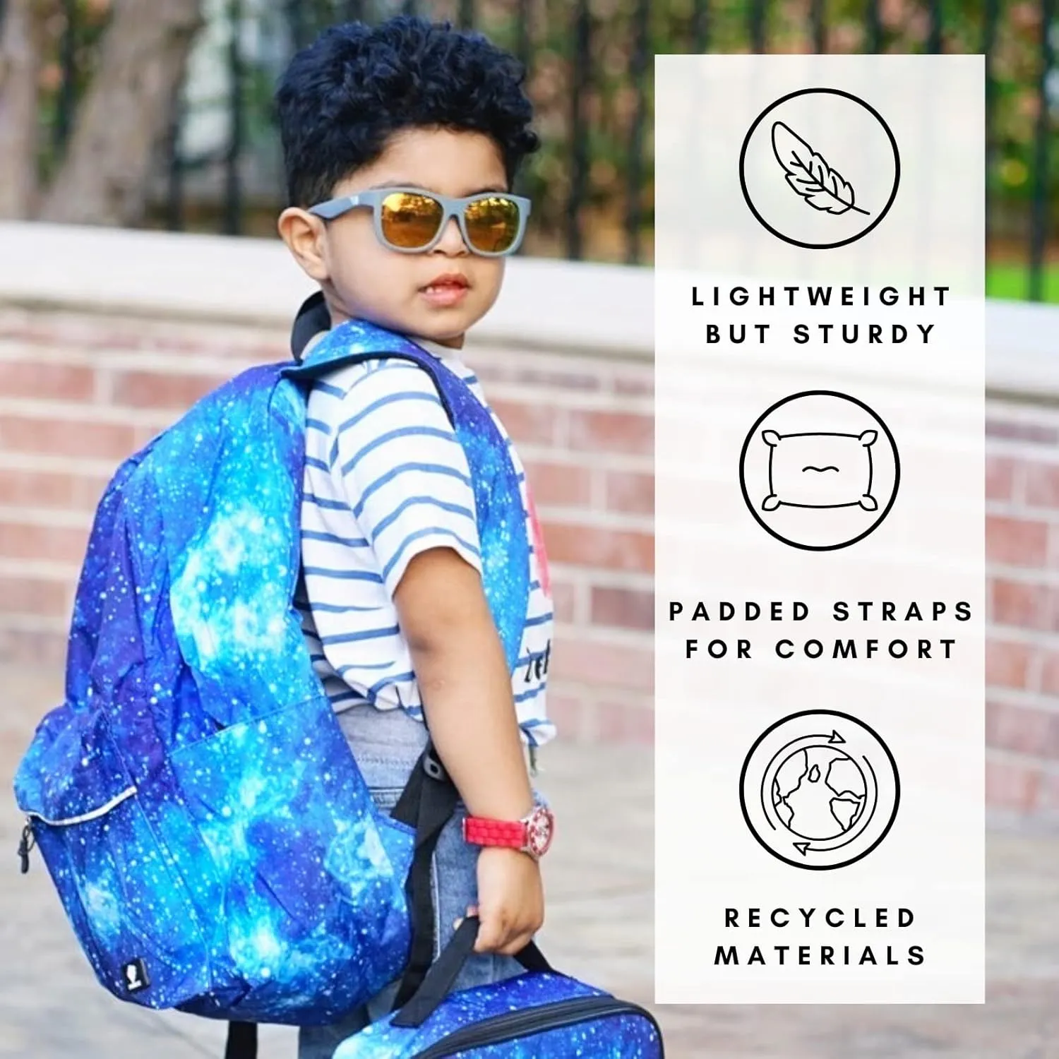 Fenrici Kids' Backpack with Lunch Box Set for Boys and Girls, School Bag with Laptop Compartment and Insulated Lunch Bag
