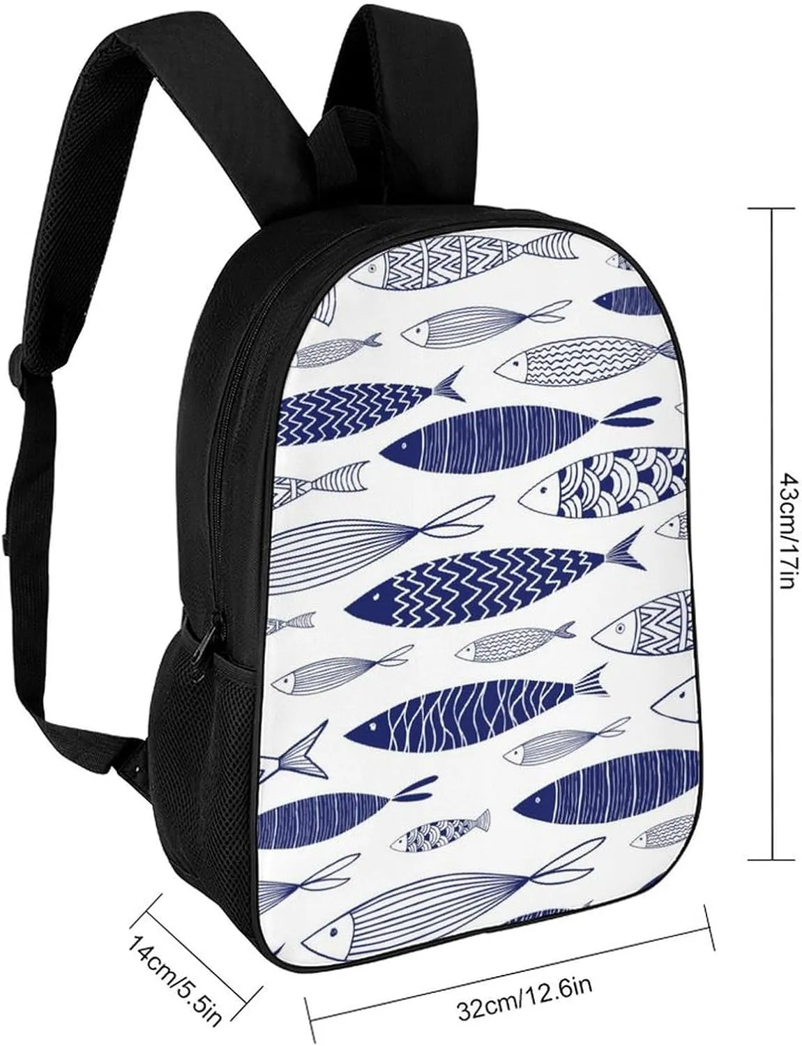 Fish Backpack Lightweight Waterproof Backpacks Laptop Backpack for Unisex Casual Travel Daypacks Large Capacity