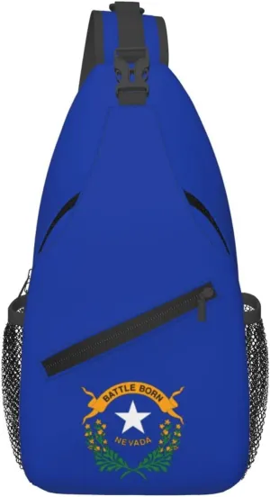 Flag of Nevada Crossbody Bags For Women Men Chest Backpack Gym Shoulder Bag Travel Outdoor Sports Casual Crossbody Bags