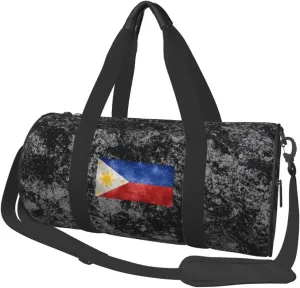 Flag Of The Philippines Convertible Garment Bag with Shoulder Strap, Carry on Garment Duffel Bag for Men Women - Rolling Foldable for Travel Luggage Bags (Black)