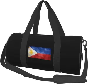 Flag Of The Philippines Convertible Garment Bag with Shoulder Strap, Carry on Garment Duffel Bag for Men Women - Rolling Foldable for Travel Luggage Bags (Black)