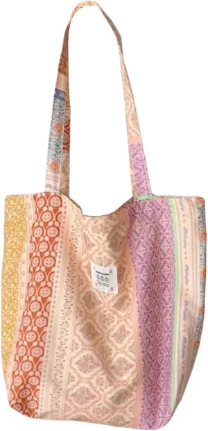 Floerns Women's Floral Canvas Tote Bag Beach Travel Shopping Cute Shoulder Bag
