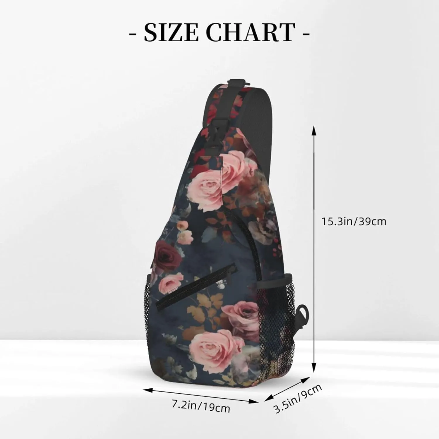 Floral Crossbody Chest Bags for Women, Small Crossbody Shoulder Bag Sling Bag Travel Hiking Daypack