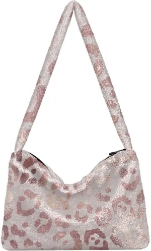 Floral Flower Texture Women's Shoulder Bag, Tote Shoulder Bag with Zipper, Shoulder Handbag Women
