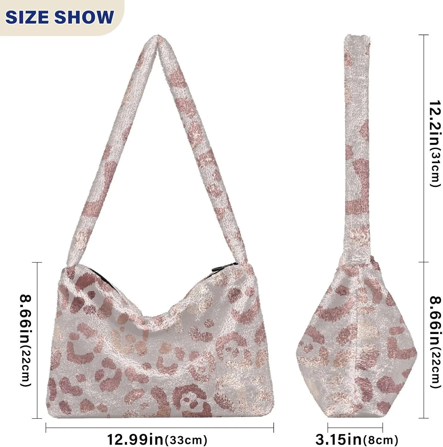 Floral Flower Texture Women's Shoulder Bag, Tote Shoulder Bag with Zipper, Shoulder Handbag Women