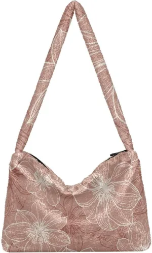 Floral Flower Texture Women's Shoulder Bag, Tote Shoulder Bag with Zipper, Shoulder Handbag Women