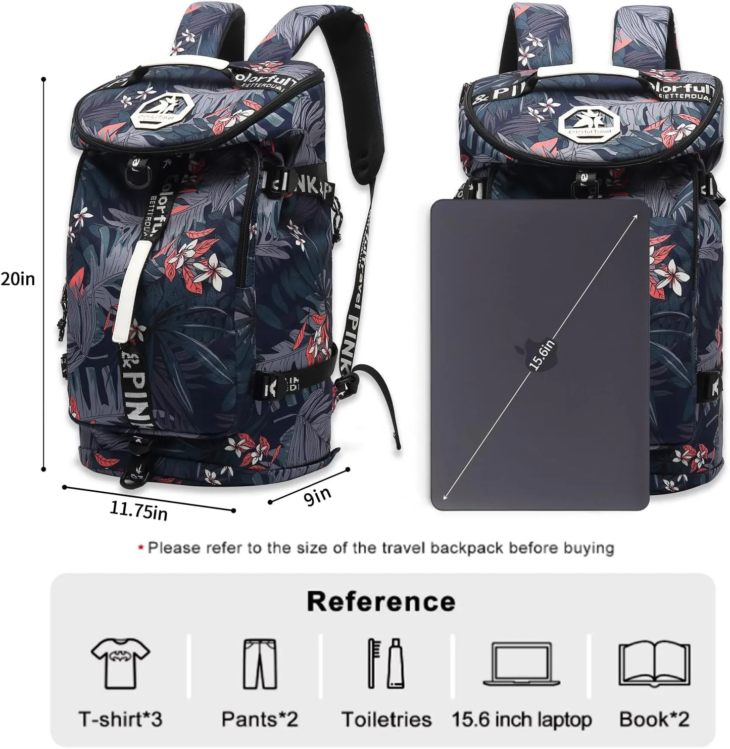 Floral gym duffel bag backpack, fashion wrestling bag,with shoe compartment, 4 kinds of back method waterproof travel sports walking laptop Lightweight (A-Floral Blue)