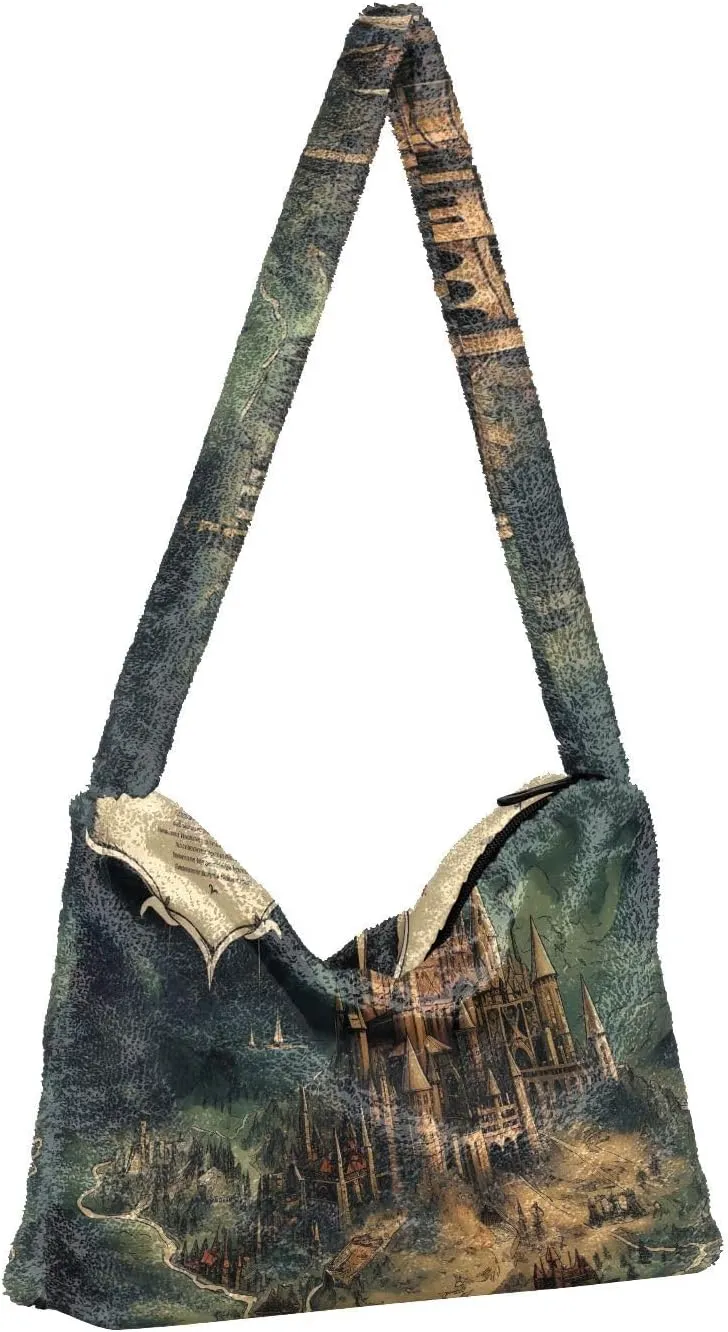Floral Roses Watercolor Women Shoulder Bag, Book Tote Bag, Autumn Handbags