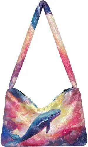 Floral Roses Watercolor Women Shoulder Bag, Book Tote Bag, Autumn Handbags