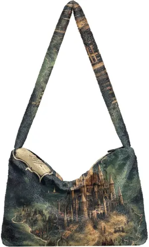 Floral Roses Watercolor Women Shoulder Bag, Book Tote Bag, Autumn Handbags