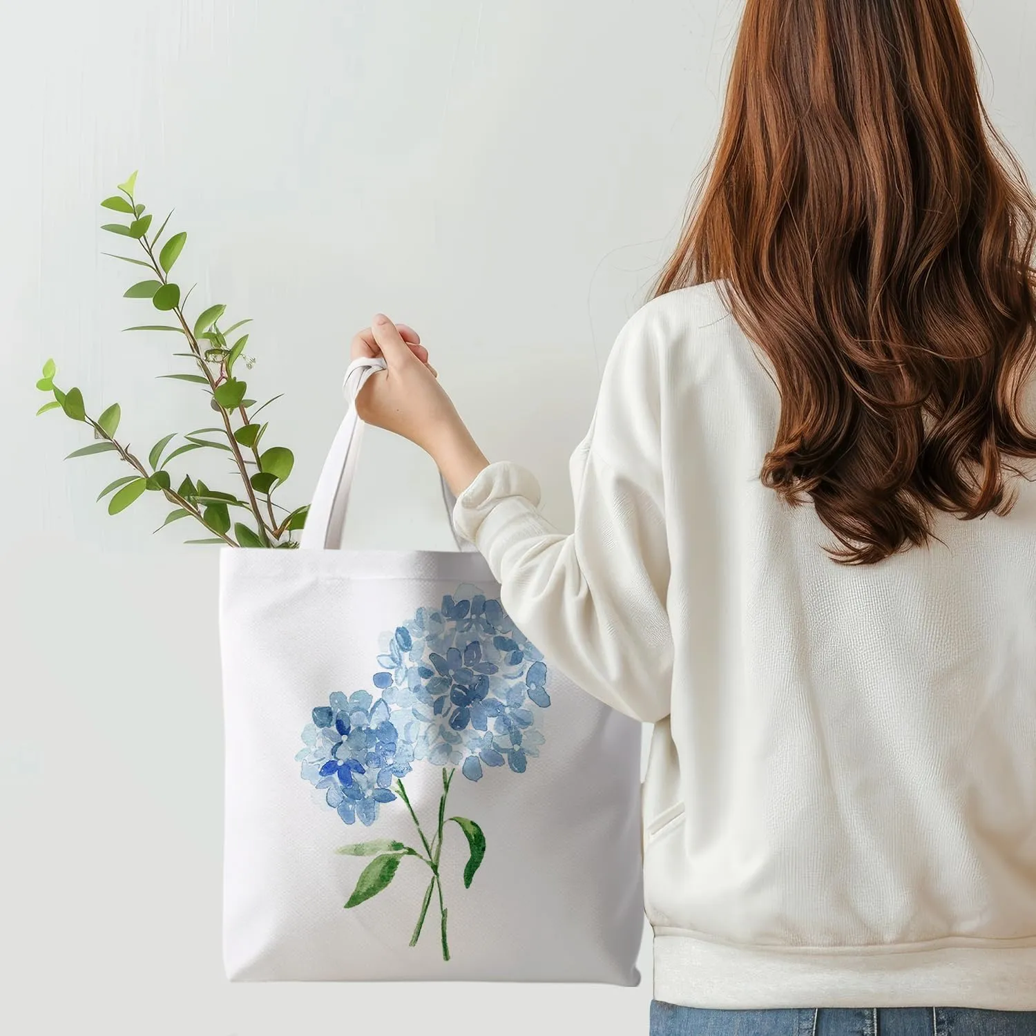 Floral Tote Bag, Floral Bag for Women, Reusable Grocery Bags Shopping Bags