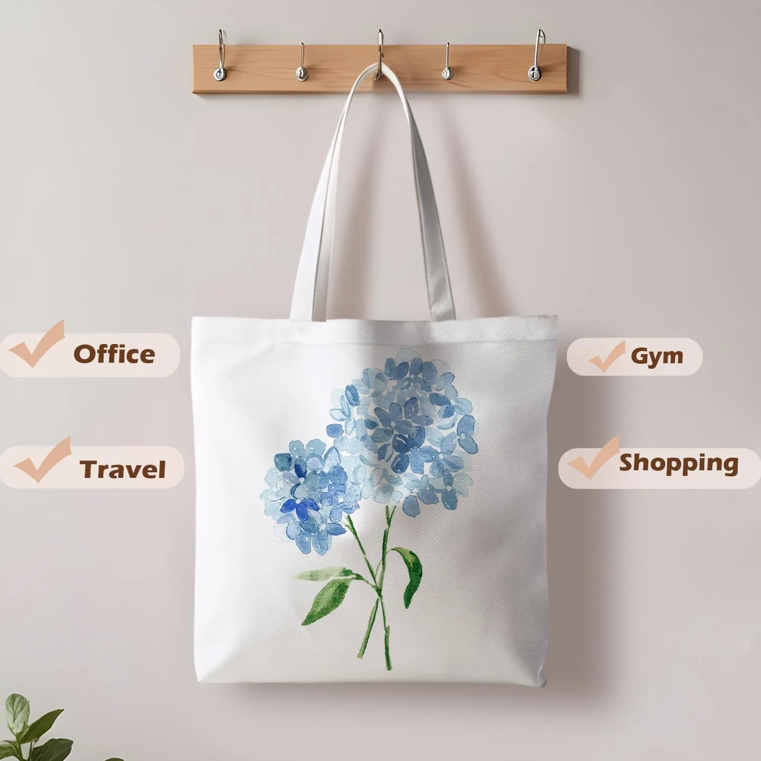 Floral Tote Bag, Floral Bag for Women, Reusable Grocery Bags Shopping Bags