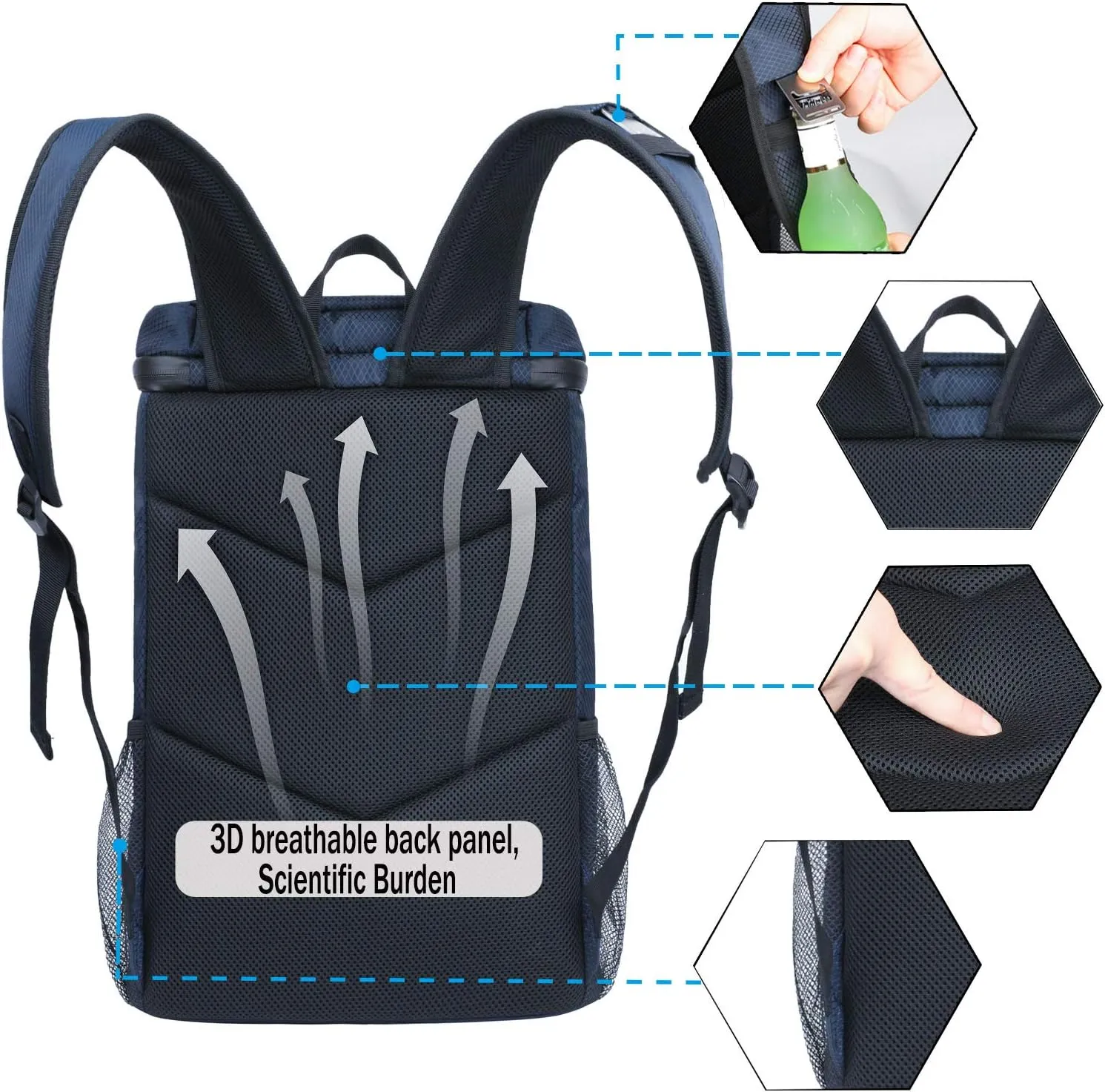 FORICH Soft Cooler Backpack Insulated Waterproof Backpack Cooler Bag Leak Proof Portable Small Cooler Backpacks to Work Lunch Travel Beach Camping Hiking Picnic Fishing Beer for Men Women