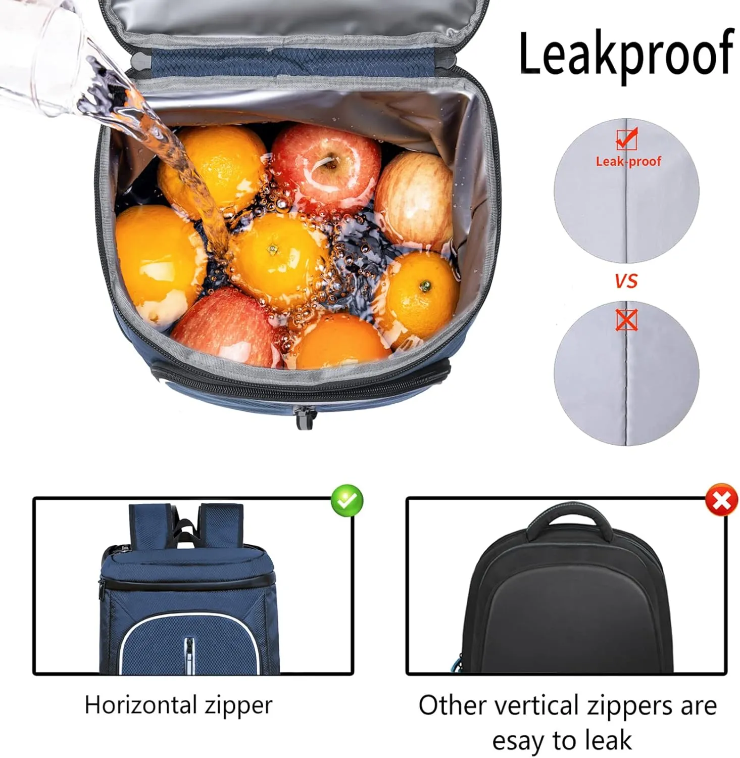 FORICH Soft Cooler Backpack Insulated Waterproof Backpack Cooler Bag Leak Proof Portable Small Cooler Backpacks to Work Lunch Travel Beach Camping Hiking Picnic Fishing Beer for Men Women
