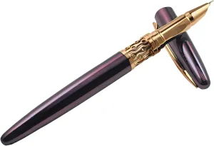 fountain pens for writing, retractable metal fountain pen, fine nib, with refillable converter and 2 black ink bags, preferred gifts for men and women (Grey)