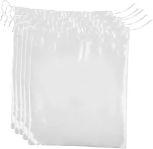 FRCOLOR 5pcs Satin Drawstring Storage Bags Handbag Pouches for Wigs Travel Protective Dust Barrier for Home Wedding Party Use