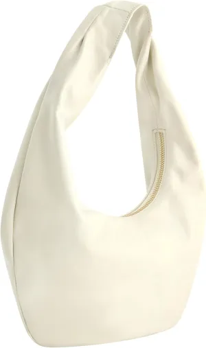 Fred Segal Hobo Bag, Women's Leather Shoulder Bag, Off White