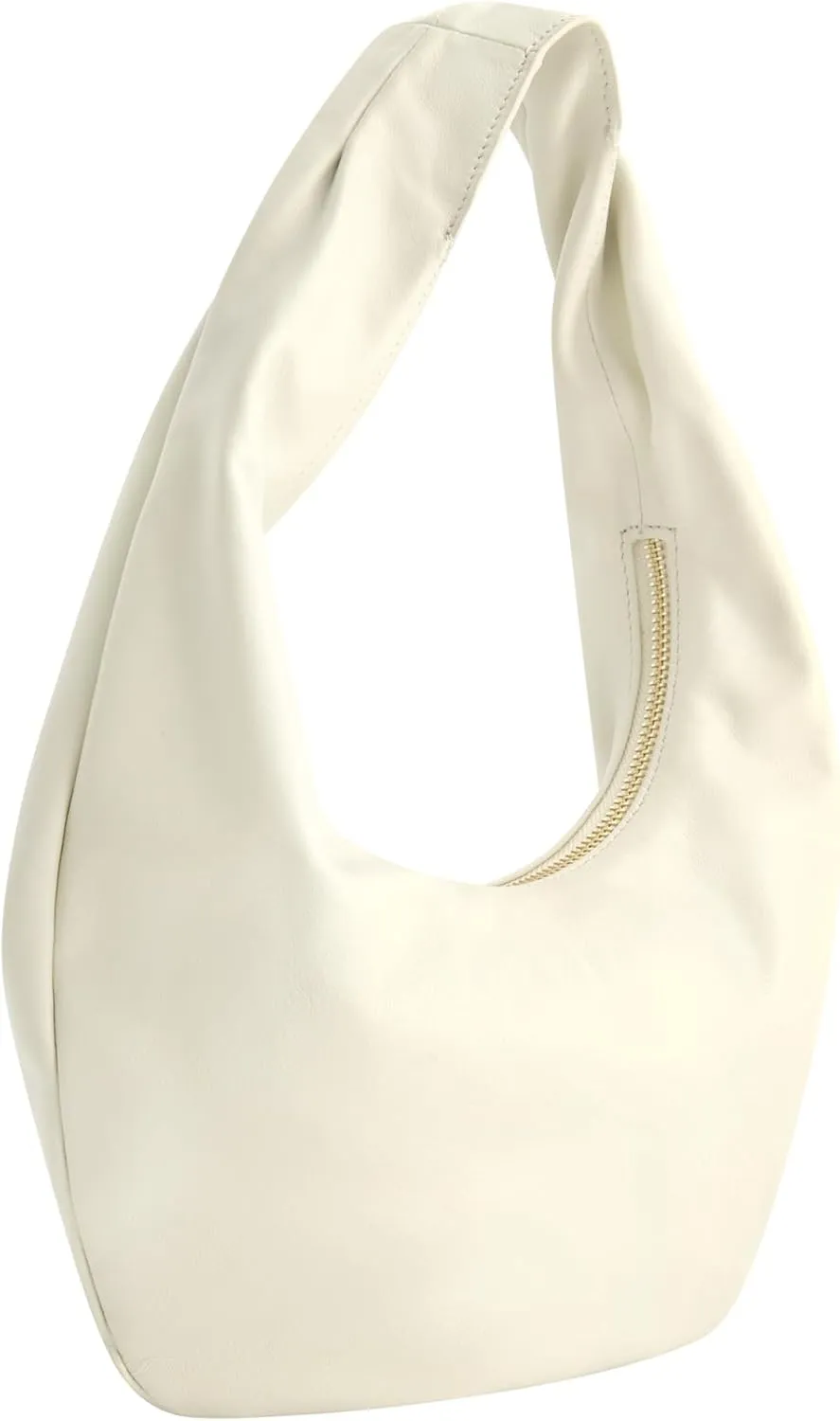 Fred Segal Hobo Bag, Women's Leather Shoulder Bag, Off White