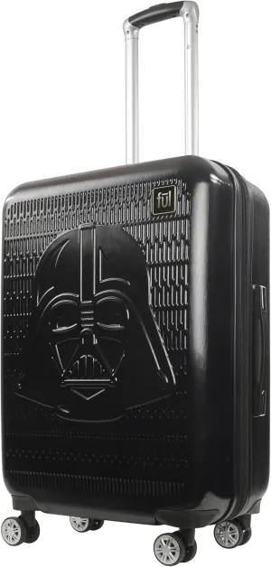 FUL Star Wars Darth Vader 25 Inch Rolling Luggage, Embossed Hardshell Suitcase with Wheels, Black
