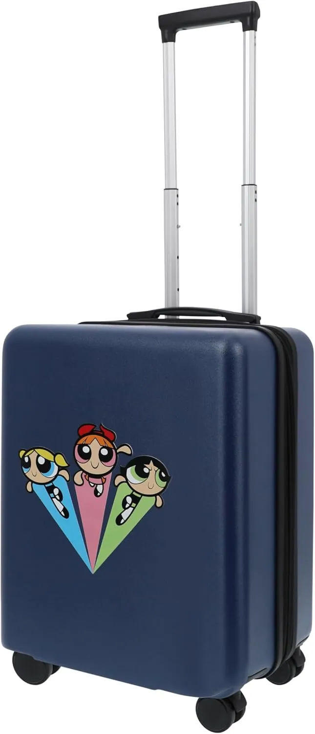 FUL The Powerpuff Girls 22.5 Inch Carry On Luggage, Hardshell Rolling Suitcase with Spinner Wheels, Blue