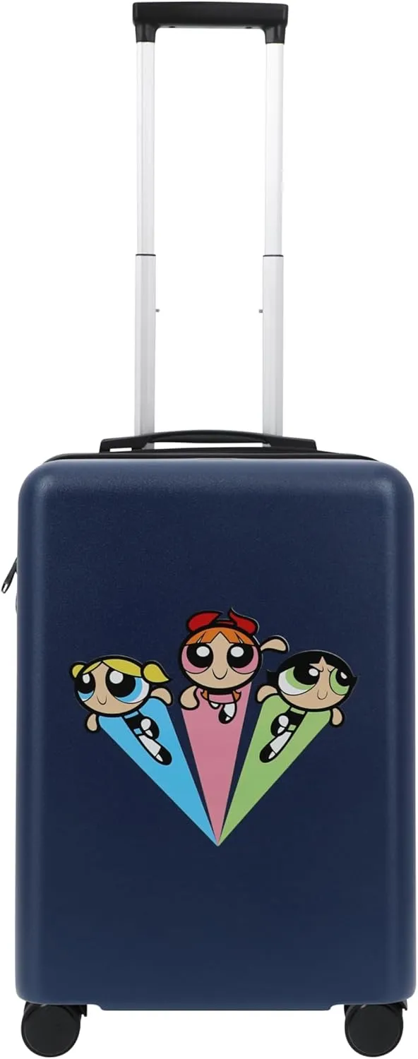 FUL The Powerpuff Girls 22.5 Inch Carry On Luggage, Hardshell Rolling Suitcase with Spinner Wheels, Blue