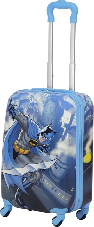 FUL Unisex Kid's DC Comics Batman 21 Inch Carry On Luggage, Hardshell Rolling Suitcase with Wheels, Blue