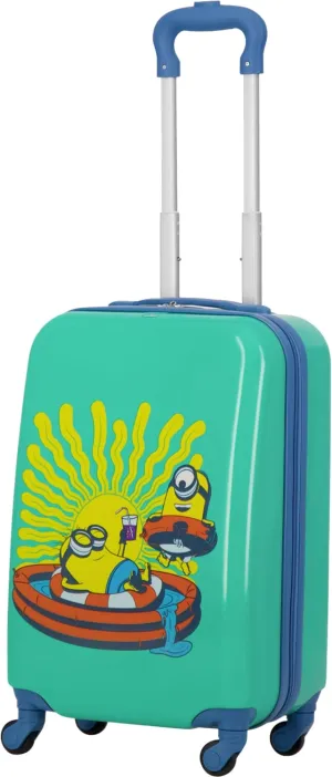 FUL Unisex Kid's Minions 21 Inch Carry On Luggage, Hardshell Rolling Suitcase with Spinner Wheels, Teal