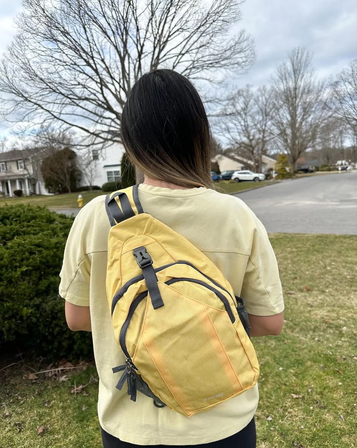 G4Free Sling Bag RFID Blocking Sling Backpack Crossbody Chest Bag Daypack for Hiking Travel(Yellow)