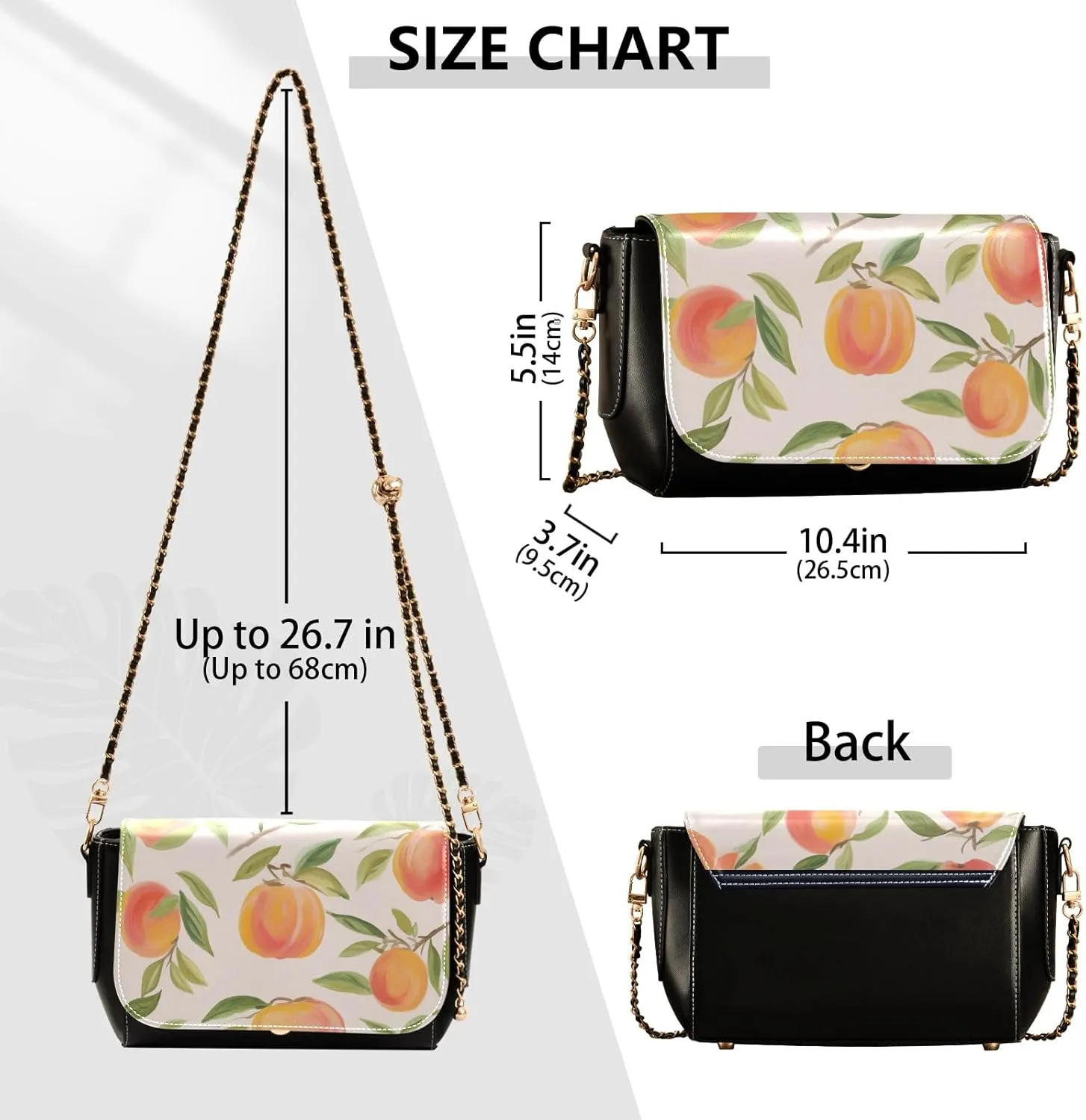 GAIGEO Two Painted Flowers Crossbody Leather Shoulder Bags, Leather Crossbody Bags for Women, Leather Crossbody Bags