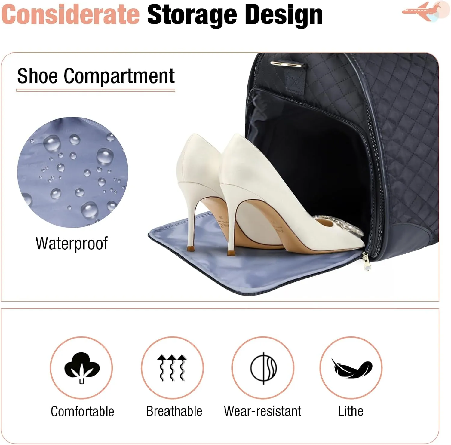 Garment Bag for Travel, 3 in 1 Convertible Jenni Bag Roomy Design Duffle Suit Bags with Water-Resistant Shoe Pouch, Overnight Halfday Weekender Bags for Women Hanging Clothes