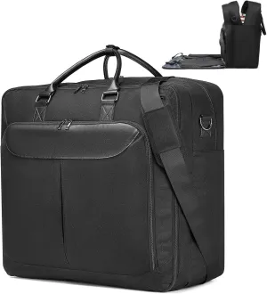 Garment Bags for Travel, Large Suit Travel Bag for Men Foldable Carry On Garment Duffel Bag for Hanging Clothes,Convertible Business Luggage Black