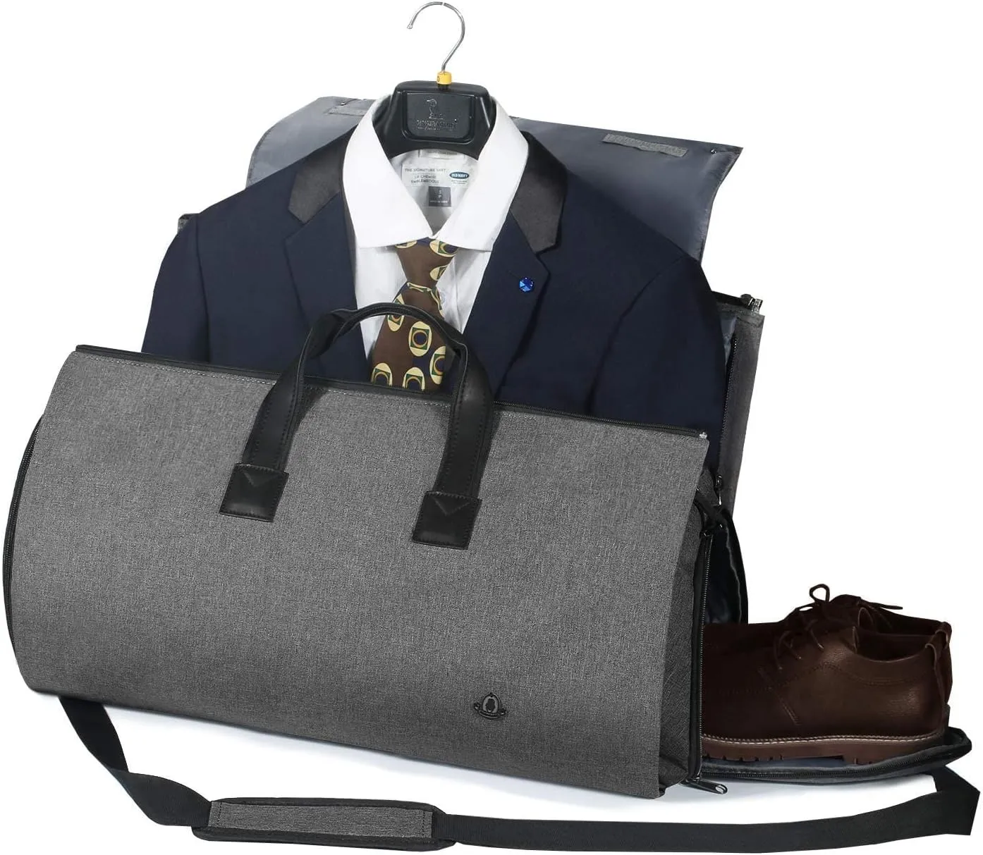 Garment Duffle Bags For Travel, Convertible Carry On Garment Bag With Shoulder Strap, Shoes Compartment Carry on Mens Garment Bag For Suits, 2 in 1 Suit Bags For Men Travel