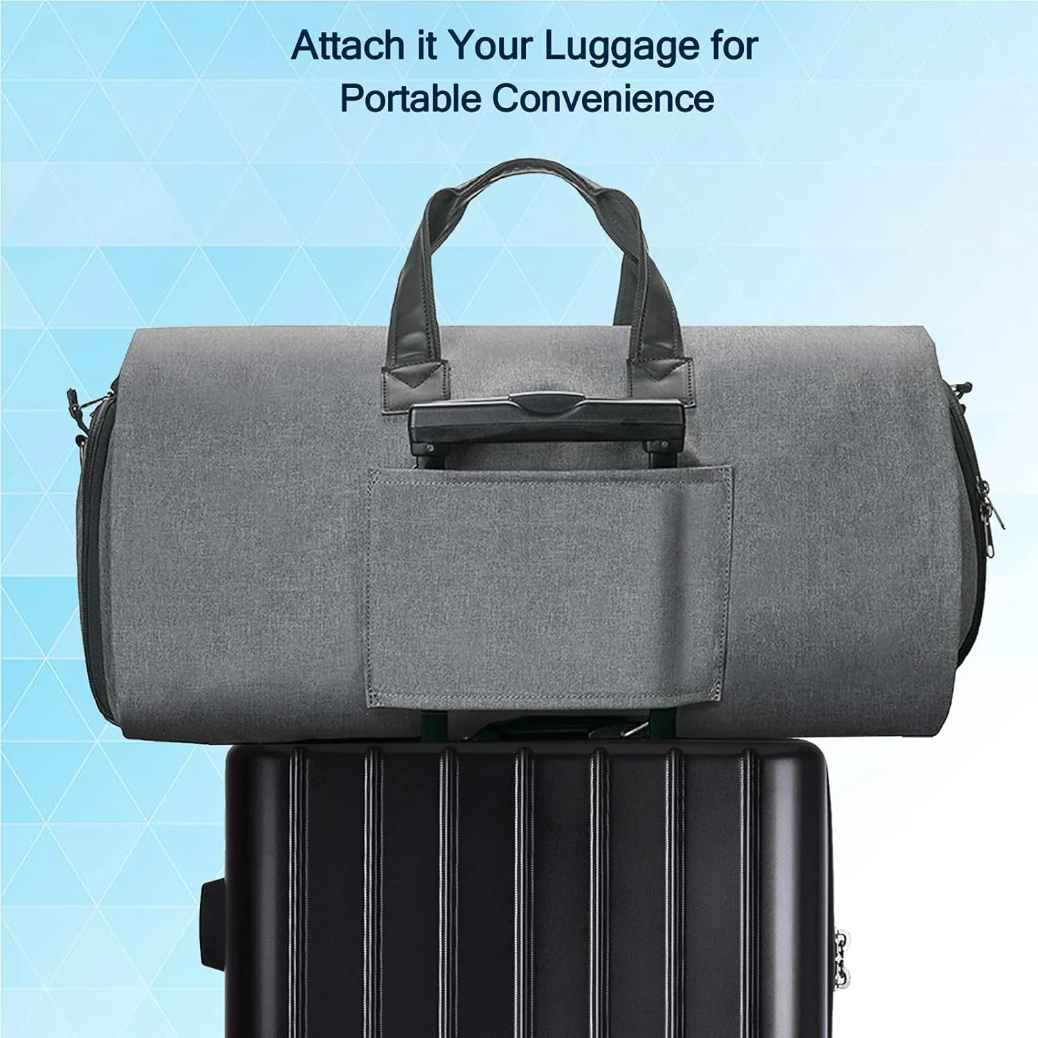 Garment Duffle Bags For Travel, Convertible Carry On Garment Bag With Shoulder Strap, Shoes Compartment Carry on Mens Garment Bag For Suits, 2 in 1 Suit Bags For Men Travel
