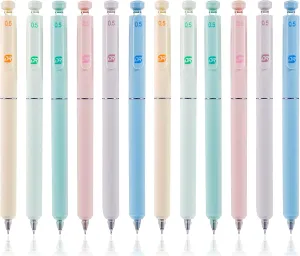 Gel Pens, 12 Pcs 0.5mm Fine Point Retractable Pens, Quick Dry No Smudge Black Ink, Premium Smooth Writing for Note Taking & Bullet Journaling, Office School Supplies, Gifts for Women & Students​
