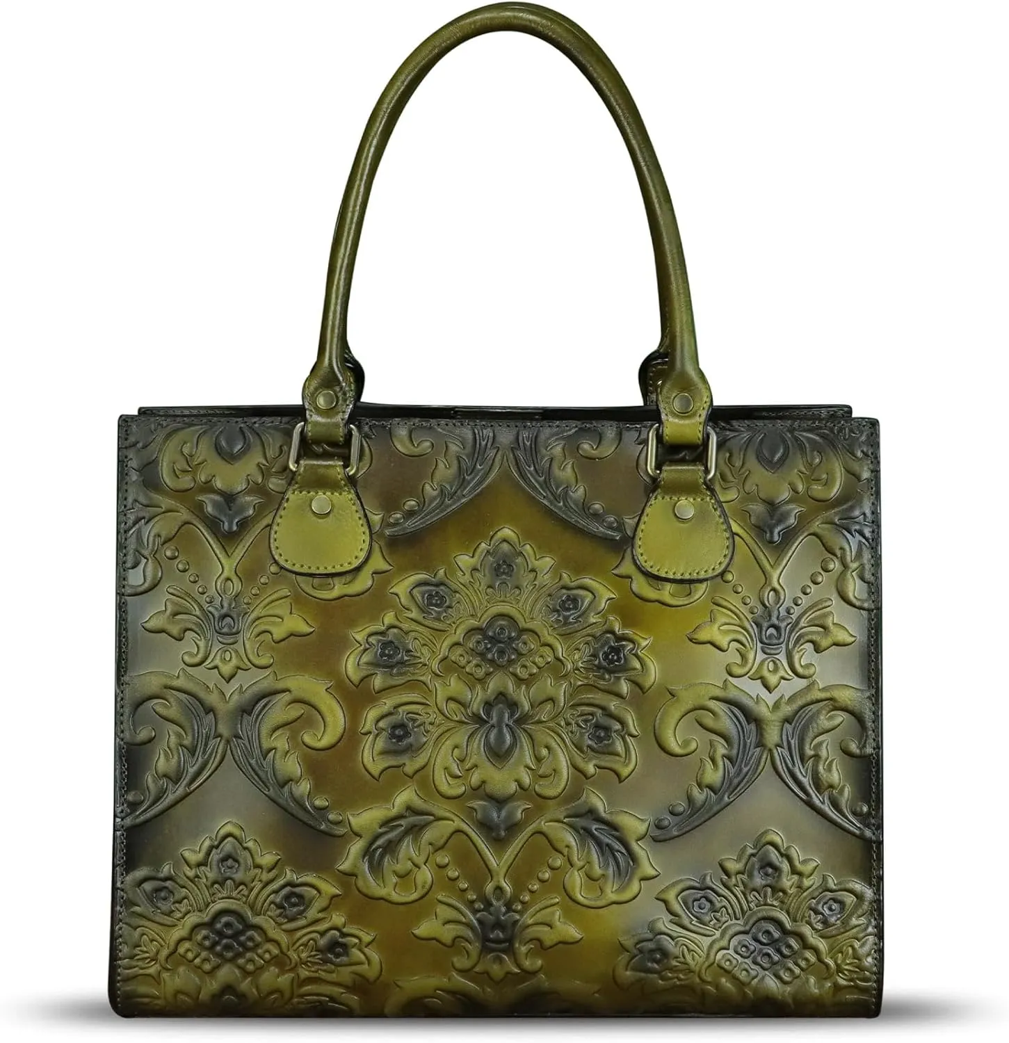 Genuine Leather Purses and Handbags for Women Tote Bag Vintage Embossed Leather Top Handle Bag Crossbody Shoulder Bag