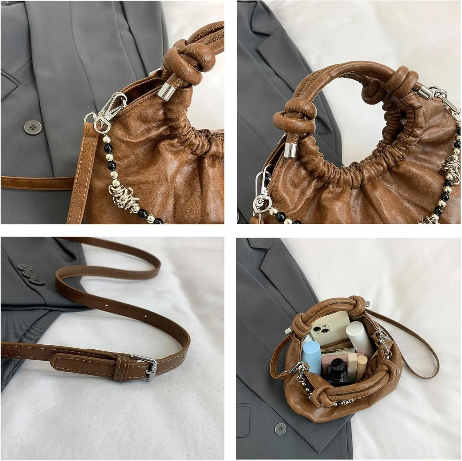 GGOOB Squeeze Top Handle Bags Designer Handbag Small Tote Bag Crossbody Purses Women 2025 Trendy
