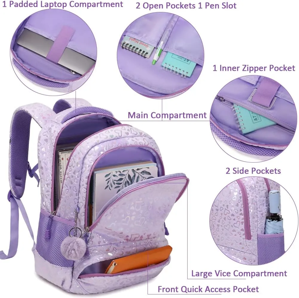 Girls Backpack for Elementary Kids School Bookbag Set Cute Unicorn Backpacks for Girls Water Resistant