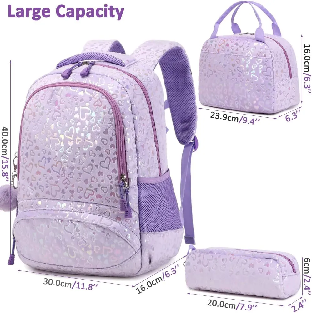 Girls Backpack for Elementary Kids School Bookbag Set Cute Unicorn Backpacks for Girls Water Resistant