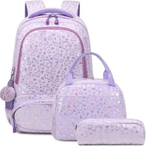 Girls Backpack for Elementary Kids School Bookbag Set Cute Unicorn Backpacks for Girls Water Resistant