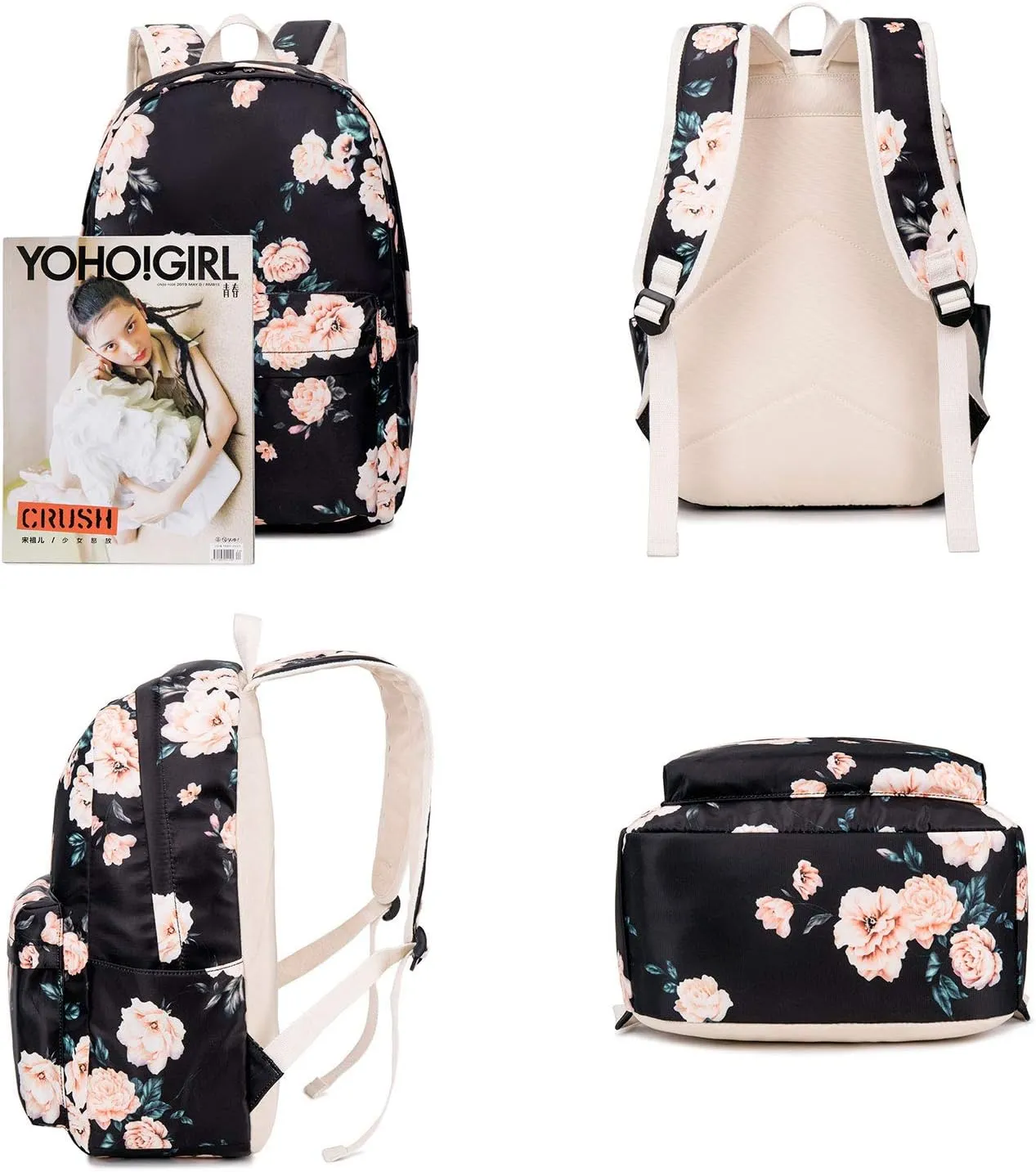 Goodking Teen Girls School Backpack Kids Bookbag Lightweight Travel Laptop Backpack Stylish Casual Daypack