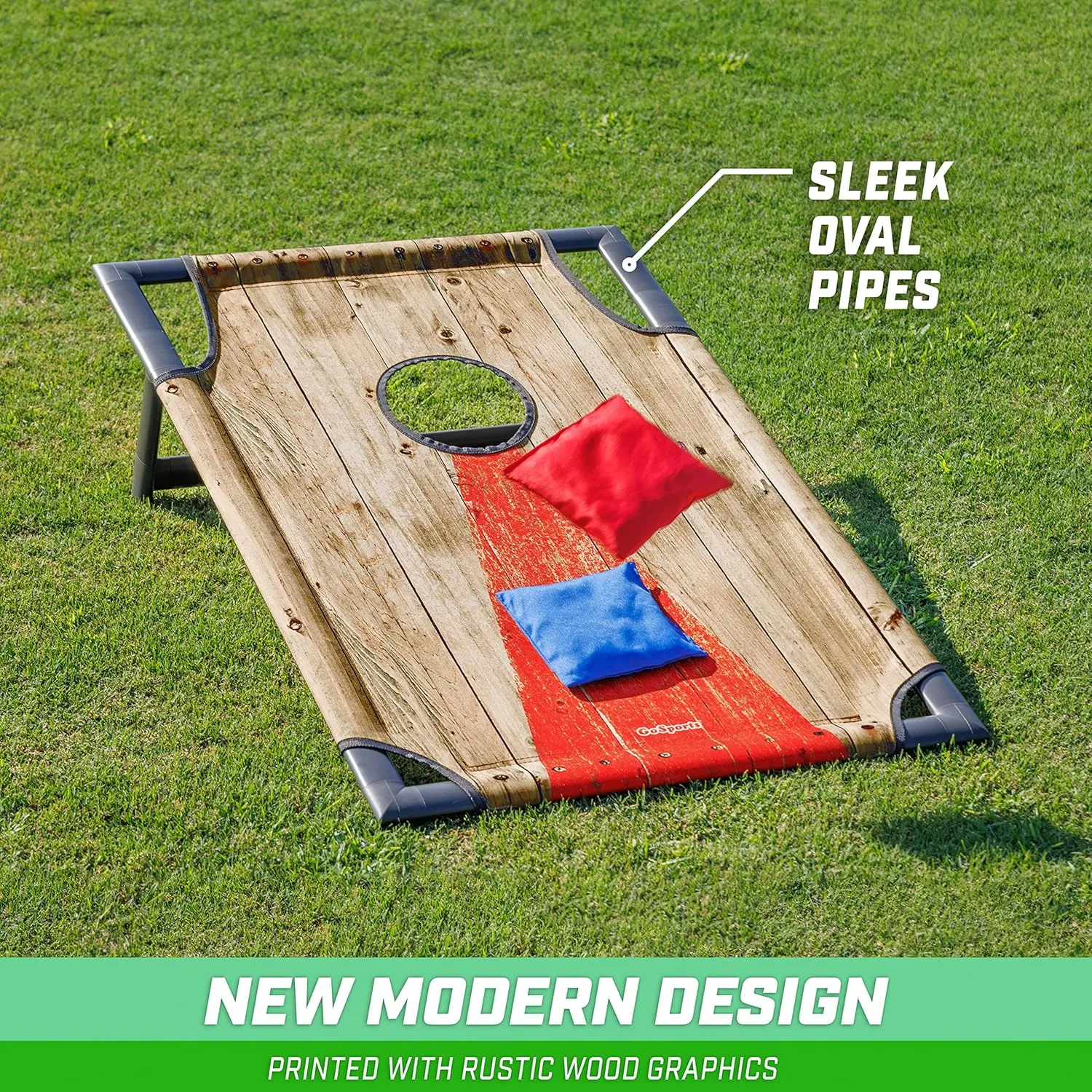 GoSports Portable 3 x 2 ft Cornhole Game Set – Premium Toss Game for Kids and Adults - Choose Your Style